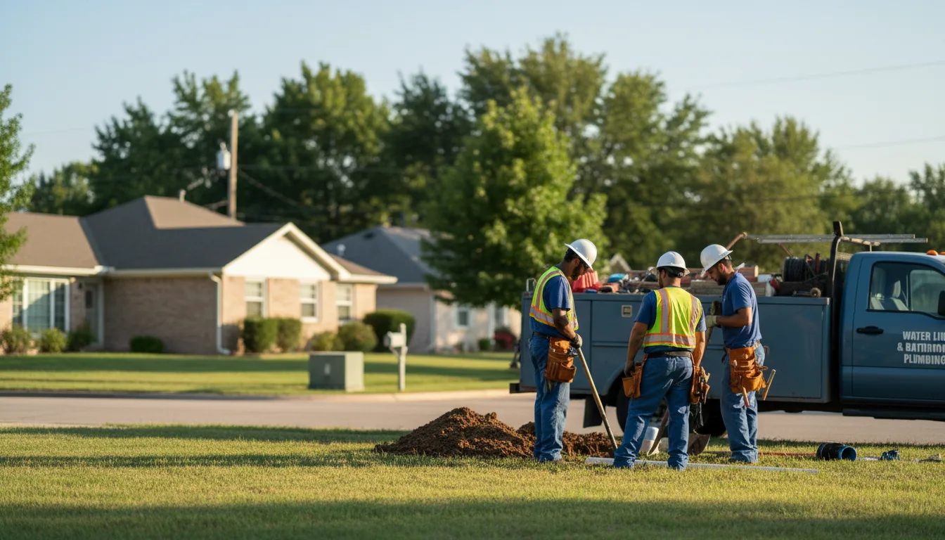 Residential water line and bathroom plumbing service in Aquilla, TX